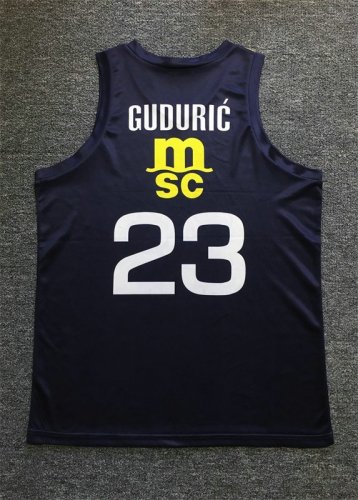 Marko Guduric 23 Fenerbahce Basketball Jersey Yellow